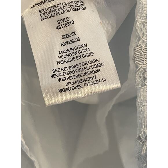 Pippa & Julie Dress Size 6X Light Blue Ivory Lace Tulle Lined Holiday Fancy NEW - Picture 7 of 9